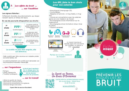 EMPLOYEURS : prévenir les risques liés au bruit